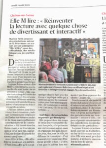 article du JSL sur les activités d'Elle M Lire : « Réinventer la lecture avec quelque chose de divertissant et interactif »